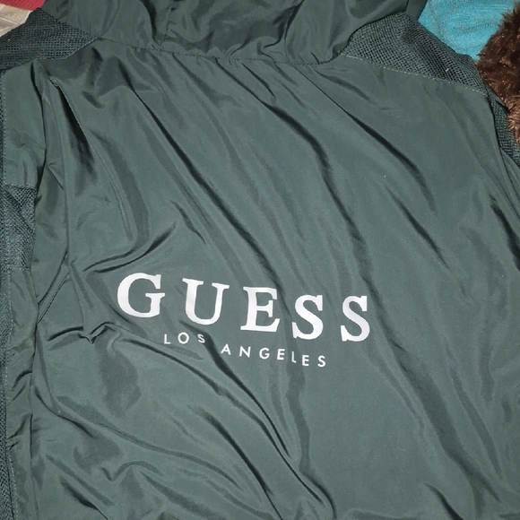 Guess Green Bomber Jacket Sporty Lightweight Design - Picture 4 of 4